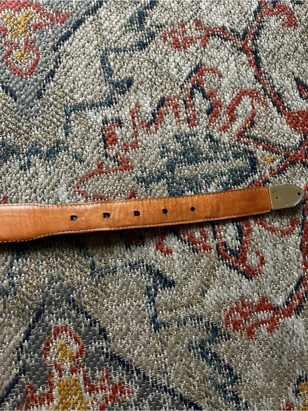 Orvis Chestnut Brown Leather Belt with Silver-Tone Hardware Size 38 Western